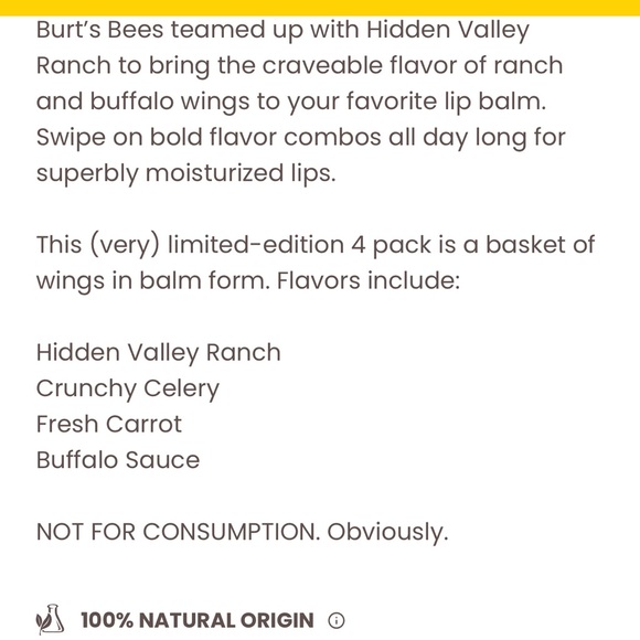 Burt’s Bees NWT in box Limited Edition Hidden Valley Ranch 4-pack; sold out - Picture 3 of 6